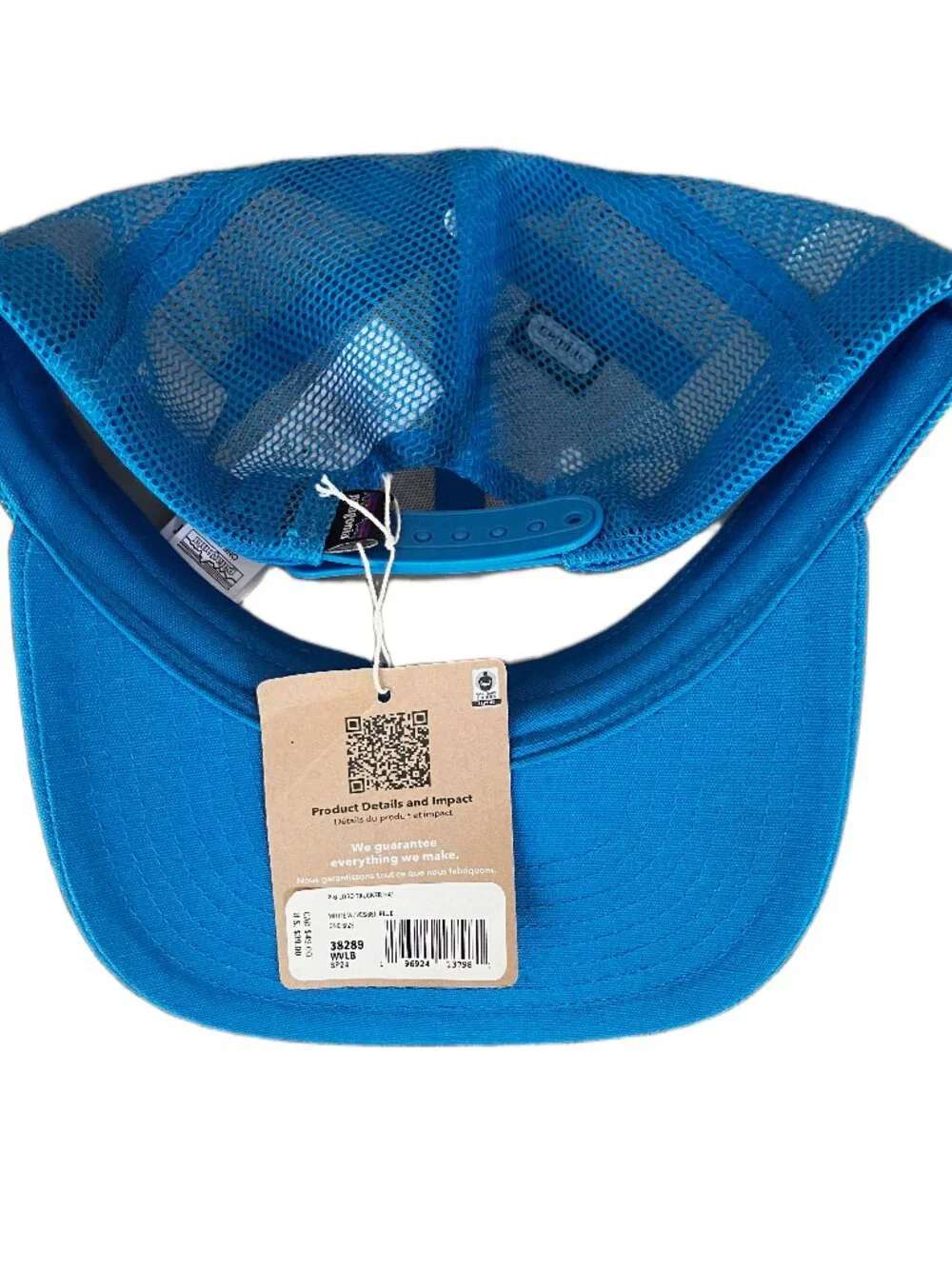 Patagonia Men's P-6 Logo Trucker Hat Unisex White Vessel Blue NWT